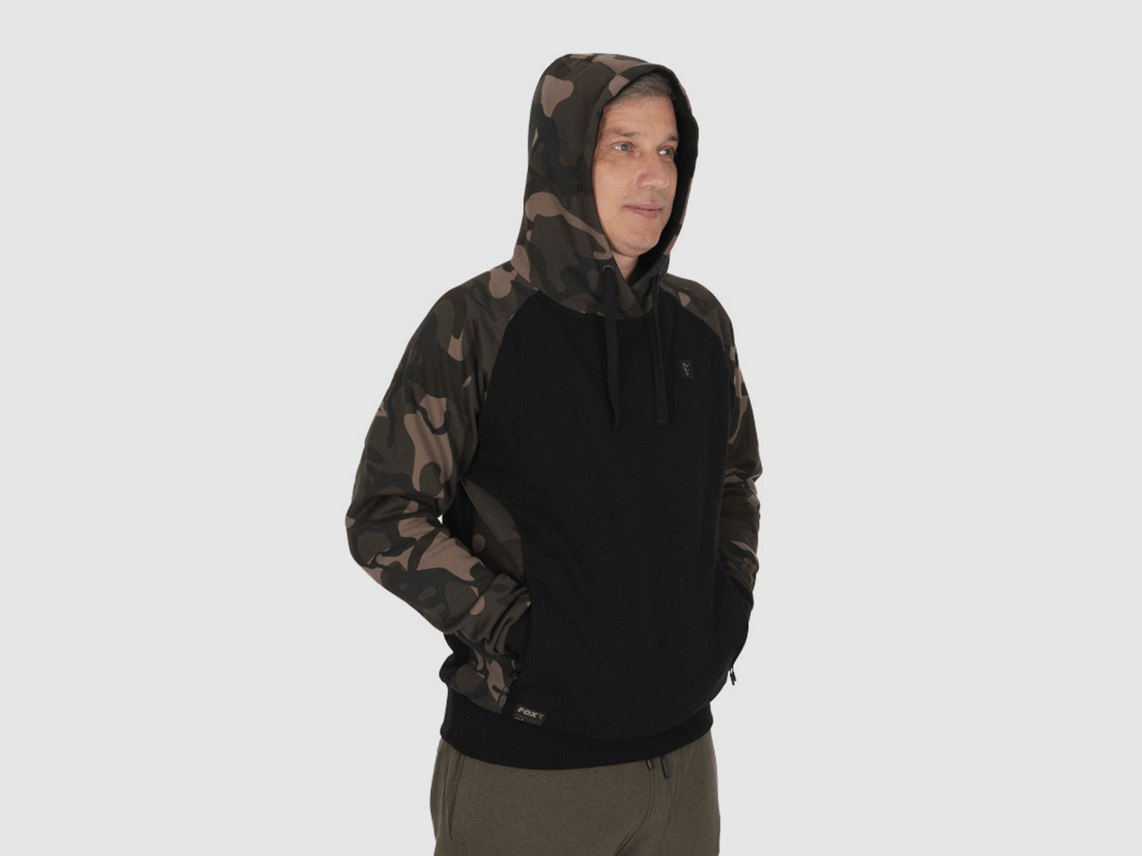 HOODIE – FOX – PREMIUM 310 PULLOVER Black / Camo, image 7 of 7