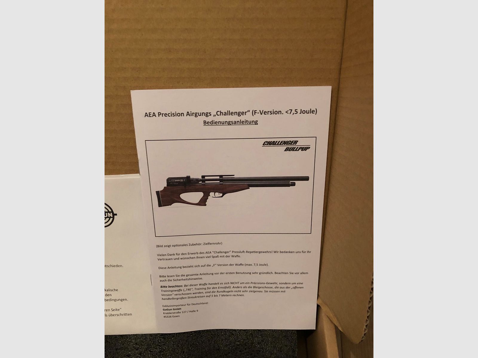 AEA Challenger Bullpup .50 Ram Waffe Kaliber .50 (F-Version)