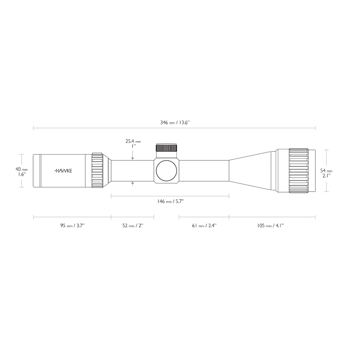 Lunette de visée Hawke Vantage 4-12x40 AO 30/30, tube de 1", sans montage, image 5 sur 12