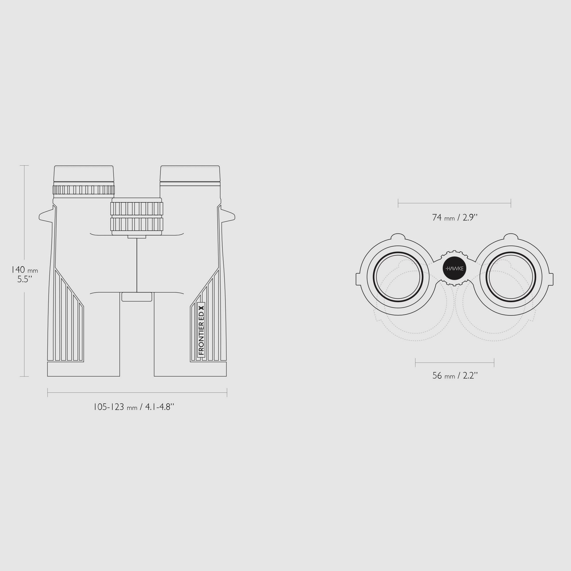 HAWKE 38013 Frontier HD X 10x42 binoculars with strap and carrying case Birdwatcher
