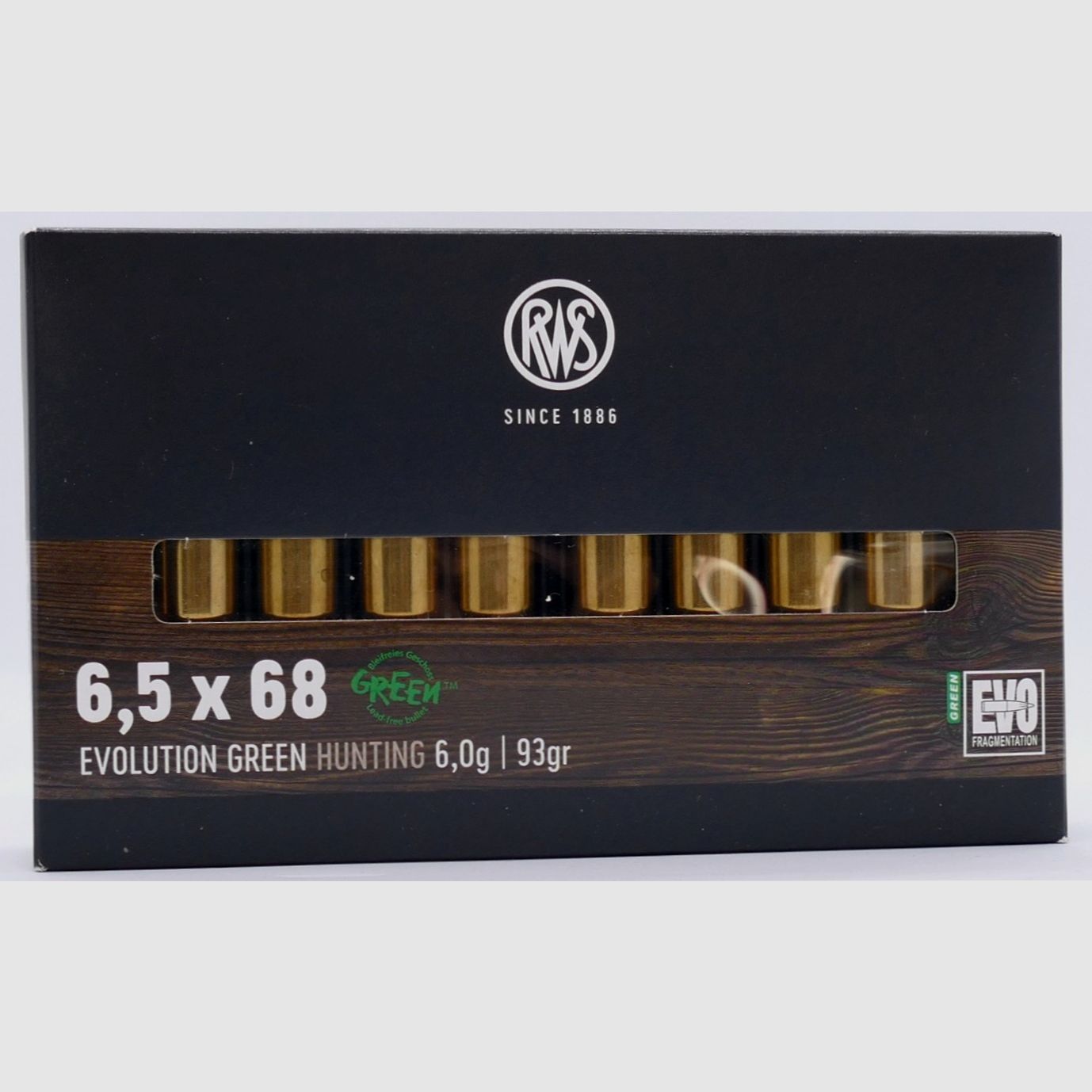 RWS 6.5x68 Evo green 6.0g/93gr. Rifle cartridges lead-free