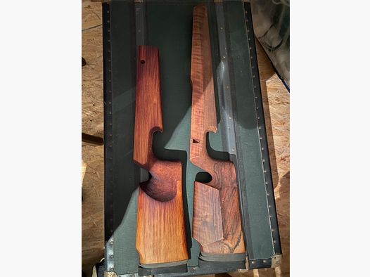 Two high-quality wooden stocks / rifle stocks – blanks / partially finished