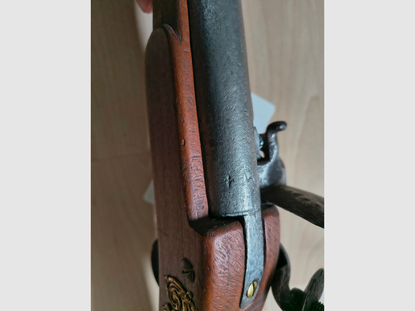 Carabine à silex à chargement par la bouche d'origine antique de cavalerie 1780-1820