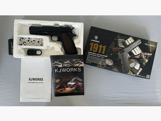 Unico KJWorks Colt 1911 Airsoft 6mm BB in metallo pieno, realizzato in scala conforme all'originale. Spedizione inclusa!