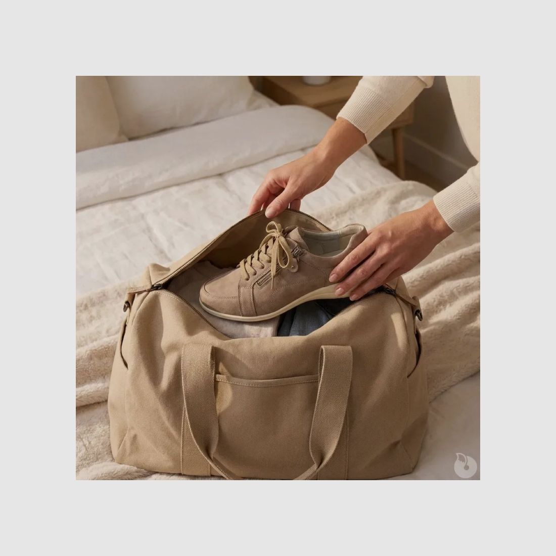 Damen Sneaker taupe PU Lederoptik 36-41 Schnürsenkel + Reißverschluss, Bild 5 von 11
