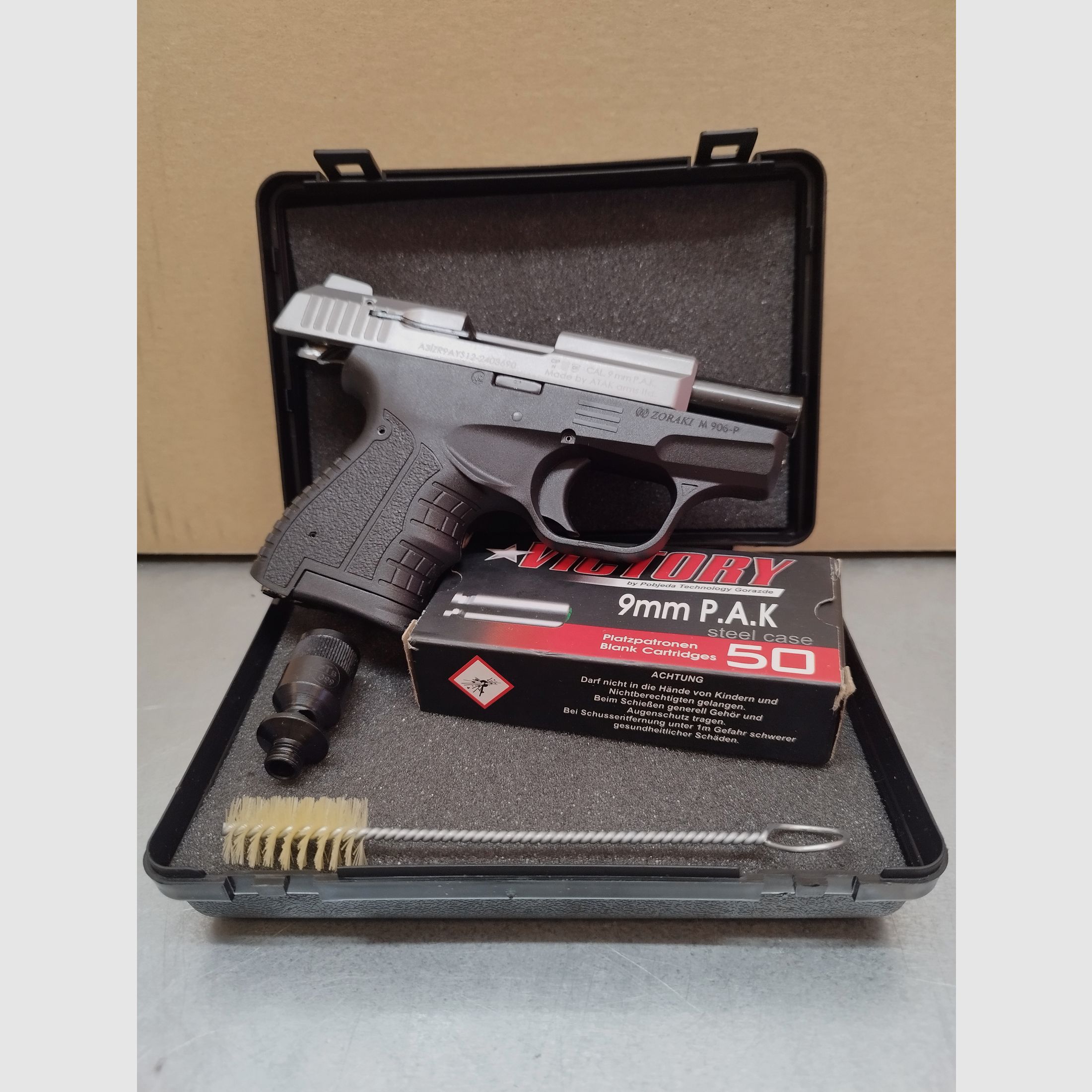 Zoraki 906 Schreckschuss Pistole 9mm Titan-Optik Set Angebot !!Neuware!!