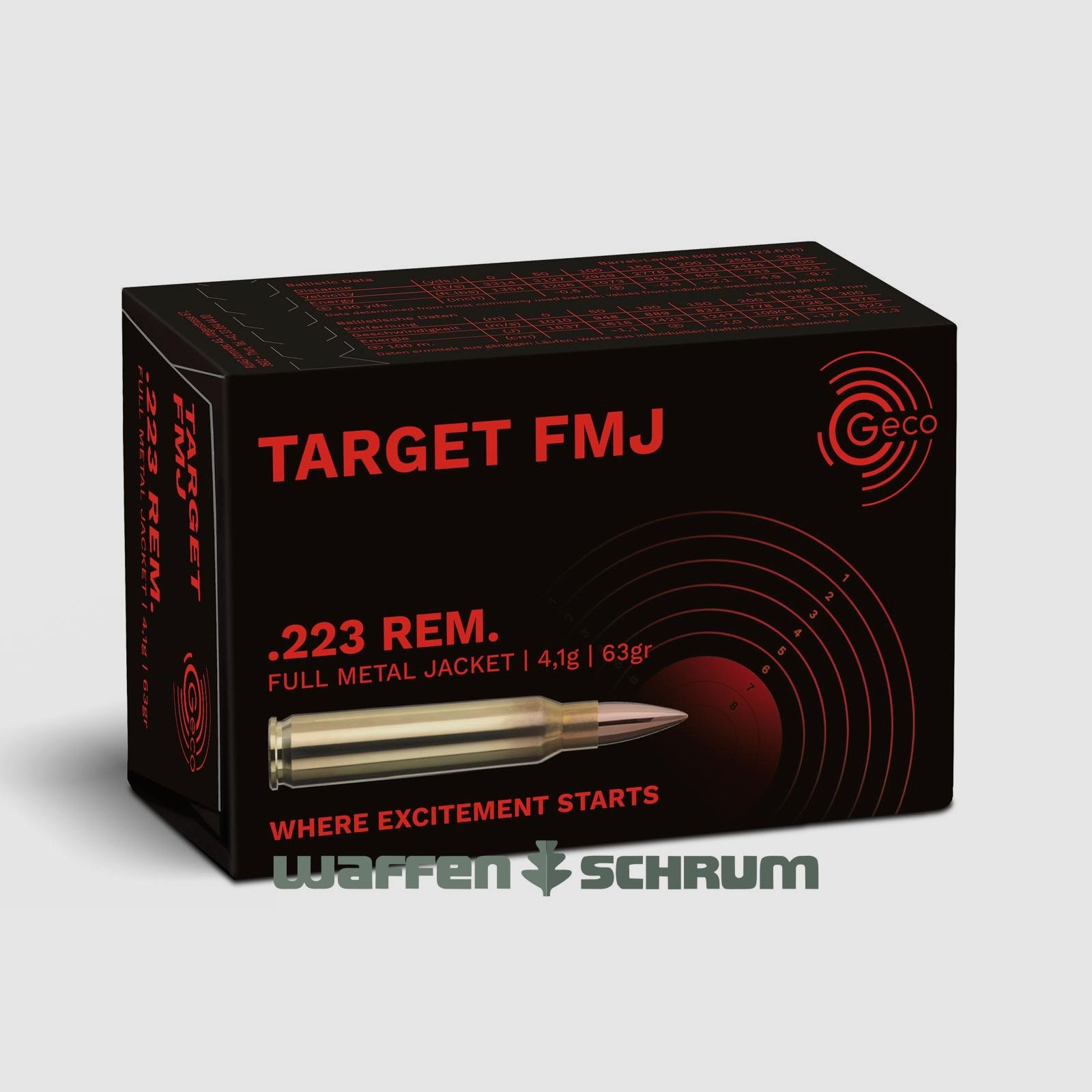 Geco .223Rem Target 4,1g - 63gr. 50er Pck.