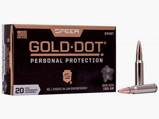 SPEER GOLD DOT - .308WIN 168 GRS - GDHP HOHLSPITZMUNITION - 20 SCHUSS