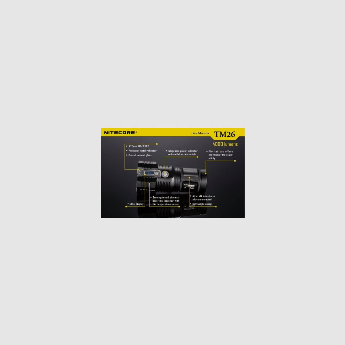 Nitecore TM26 Tiny Monster Flashlight 4000 Lumens, image 29 of 31