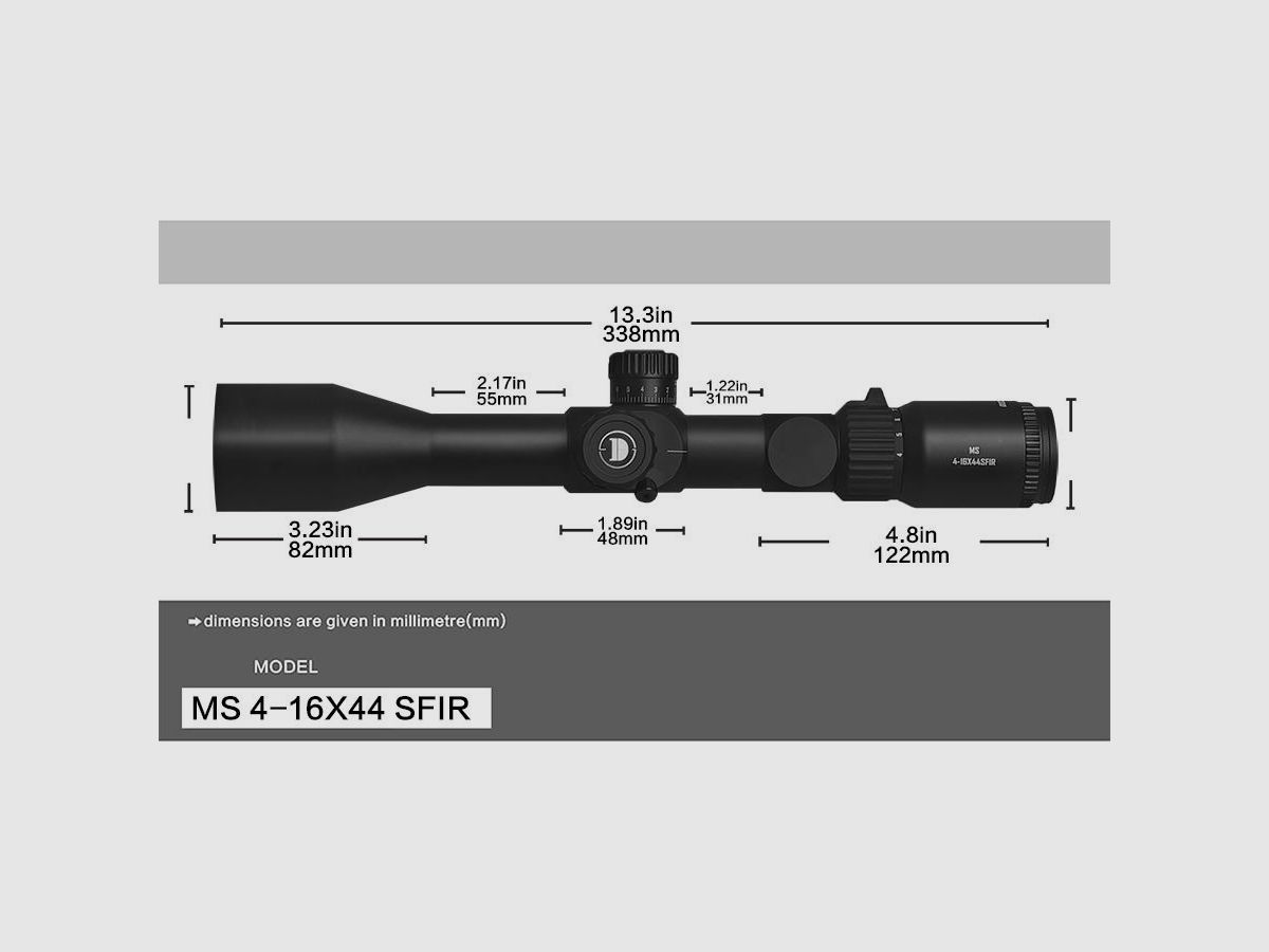 Zielfernrohr DiscoveryOpt MS 4-16×44 SF IR + 30-mm-Montage., Bild 5 von 7