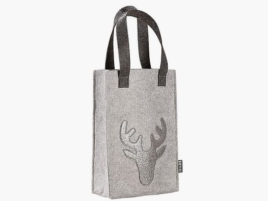 Gilde felt gift bag deer glitter
