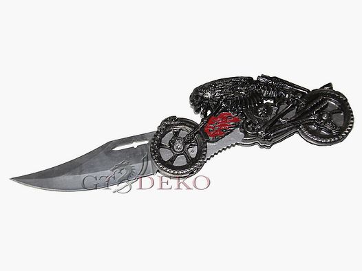 Klappmesser Schädelmotorrad