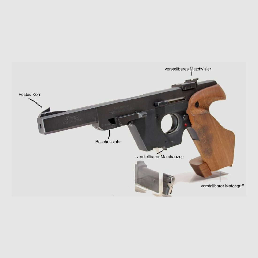 Walther sport- en autoriteitswapens Walther GSP sportpistool kaliber 22 L.R. gebruikt (jaar 73)