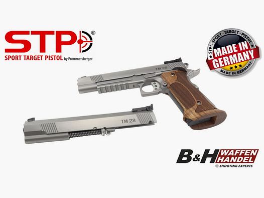 STP TM 28 6.0 con impugnatura Nill Match-German-Master e sistema intercambiabile TM 6.0 9mm Luger e mirino BOMAR