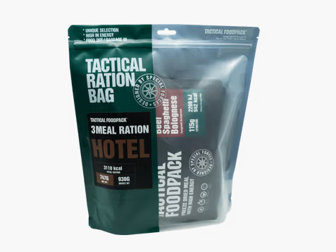 Tactical Foodpack – 3 Mahlzeiten Ration Hotel / 741g (3 Meal ration Hotel)