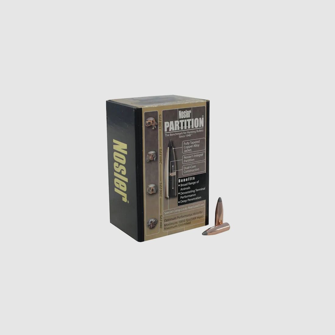 Nosler Geschoss Partition 6mm/.243 85GR Spitzer 50 Stück