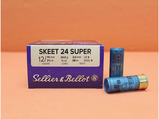 Sellier & Bellot Patrone 12/70 S&B/ Sellier&Bellot 24g 2,0mm/ No.9 VE 25 Patronen (Super Skeet 24)