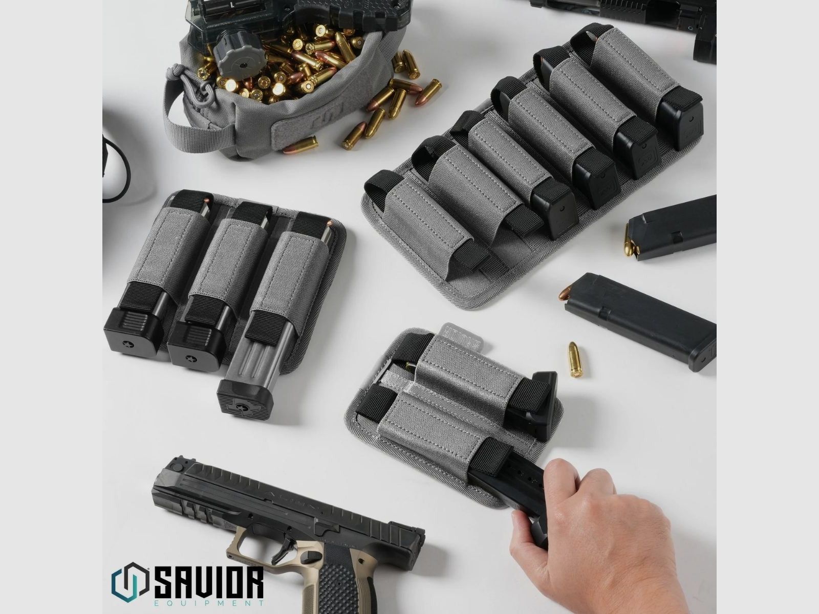 Savior – Pistoolmagazijnhouder, 2 vakken – Zwart – MP-TNS-PISX2-BK, afbeelding 4 van 6