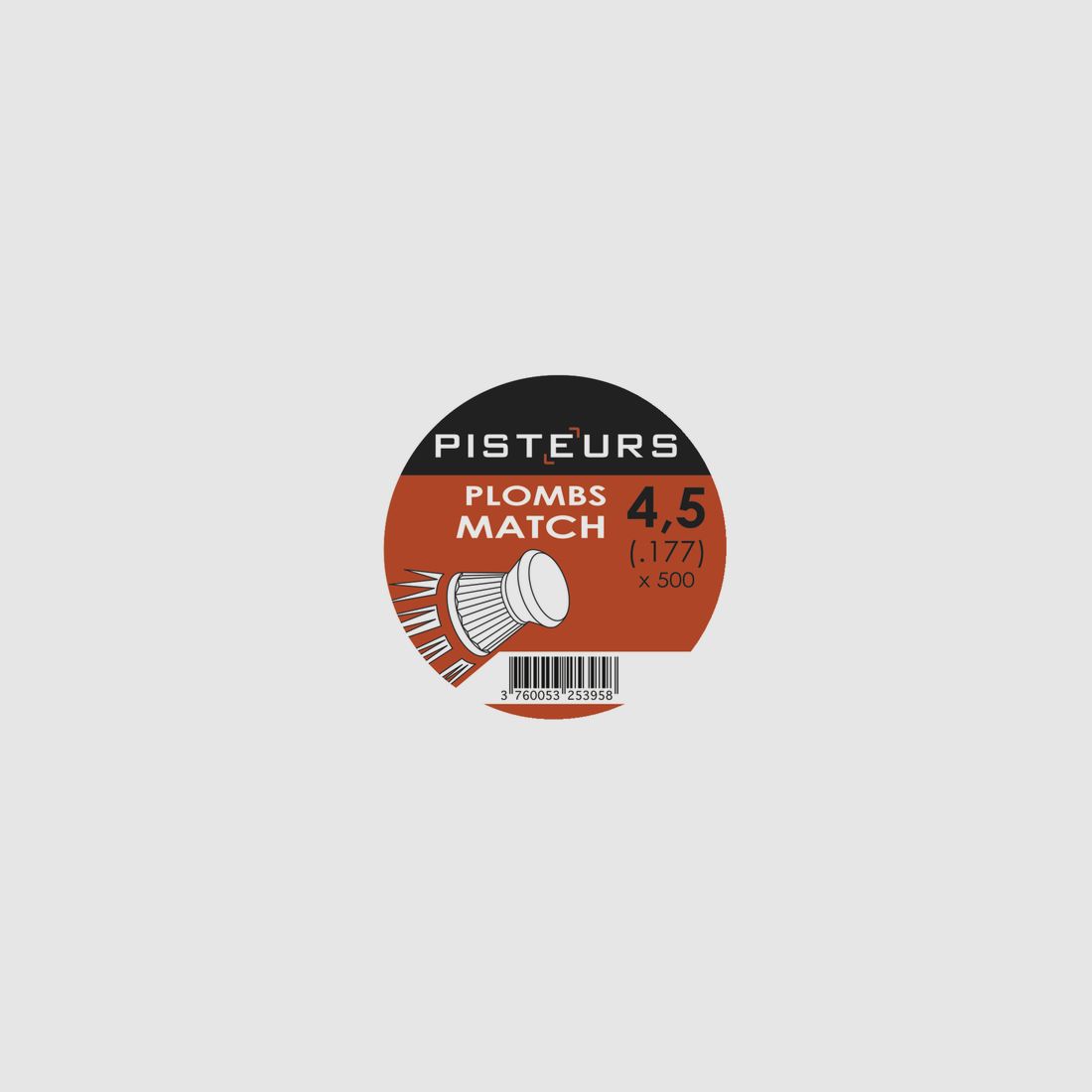 Diabolos mit Rock PISTEURS MATCH Kal. 4,5 mm FLACHE KOPF 0,49G BTE 500