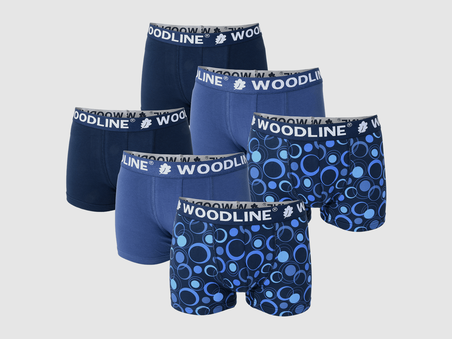 Woodline Boxershorts Blau 6er-Pack