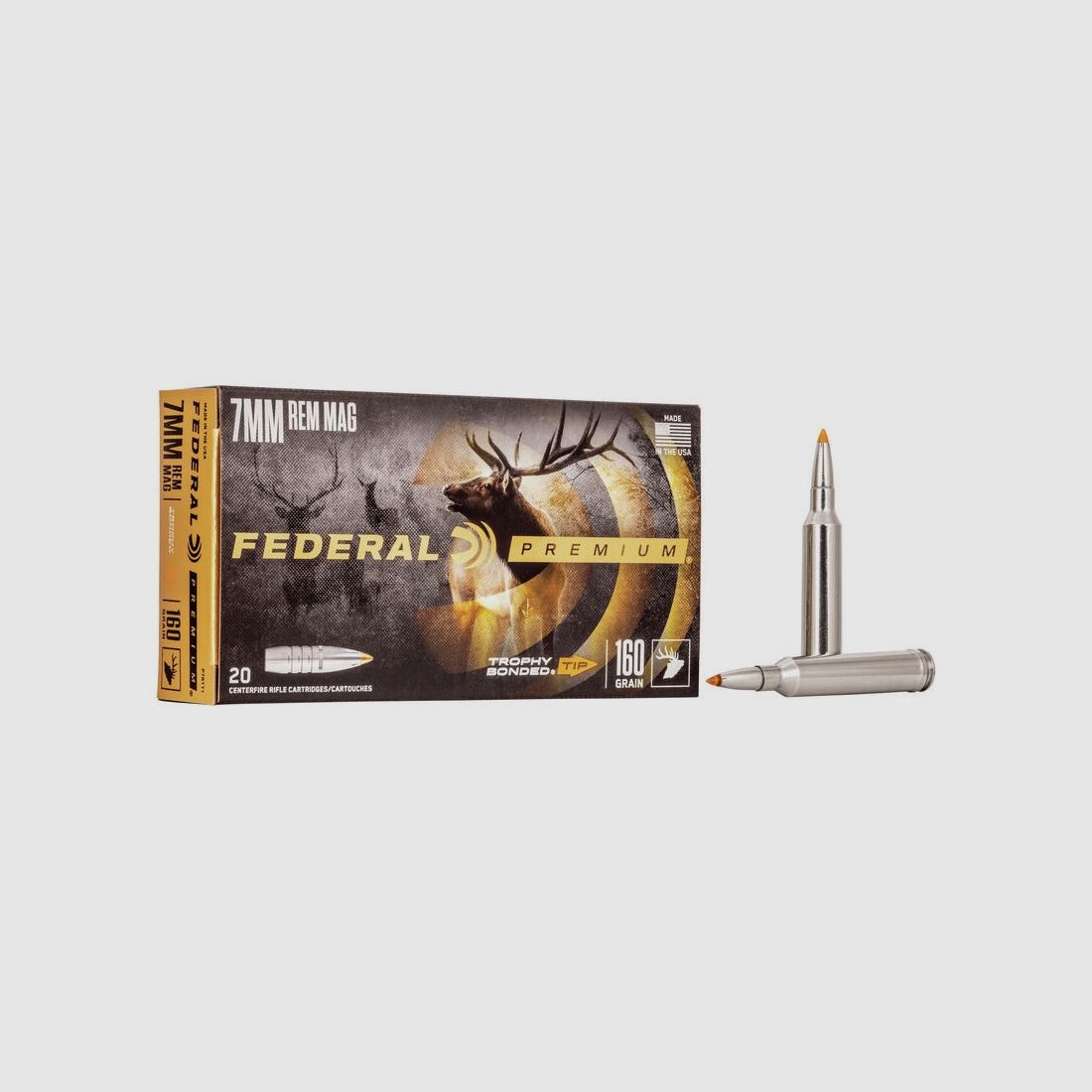 FED P7RTT1 PREMIUM AMMO 7MM REM MAG 160GR TROPHY BONDED TIP