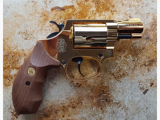 Chiefs Special Smith und Wesson 24 Karat placcato oro 9mm pistola a salve