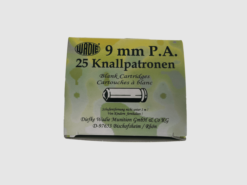 Wadie 9 mm P.A.K. Platzpatronen - 25 Stk.