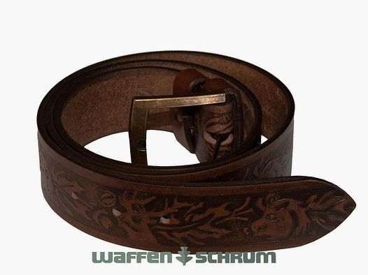 Fritzmann Ledergürtel mit Prägung braun