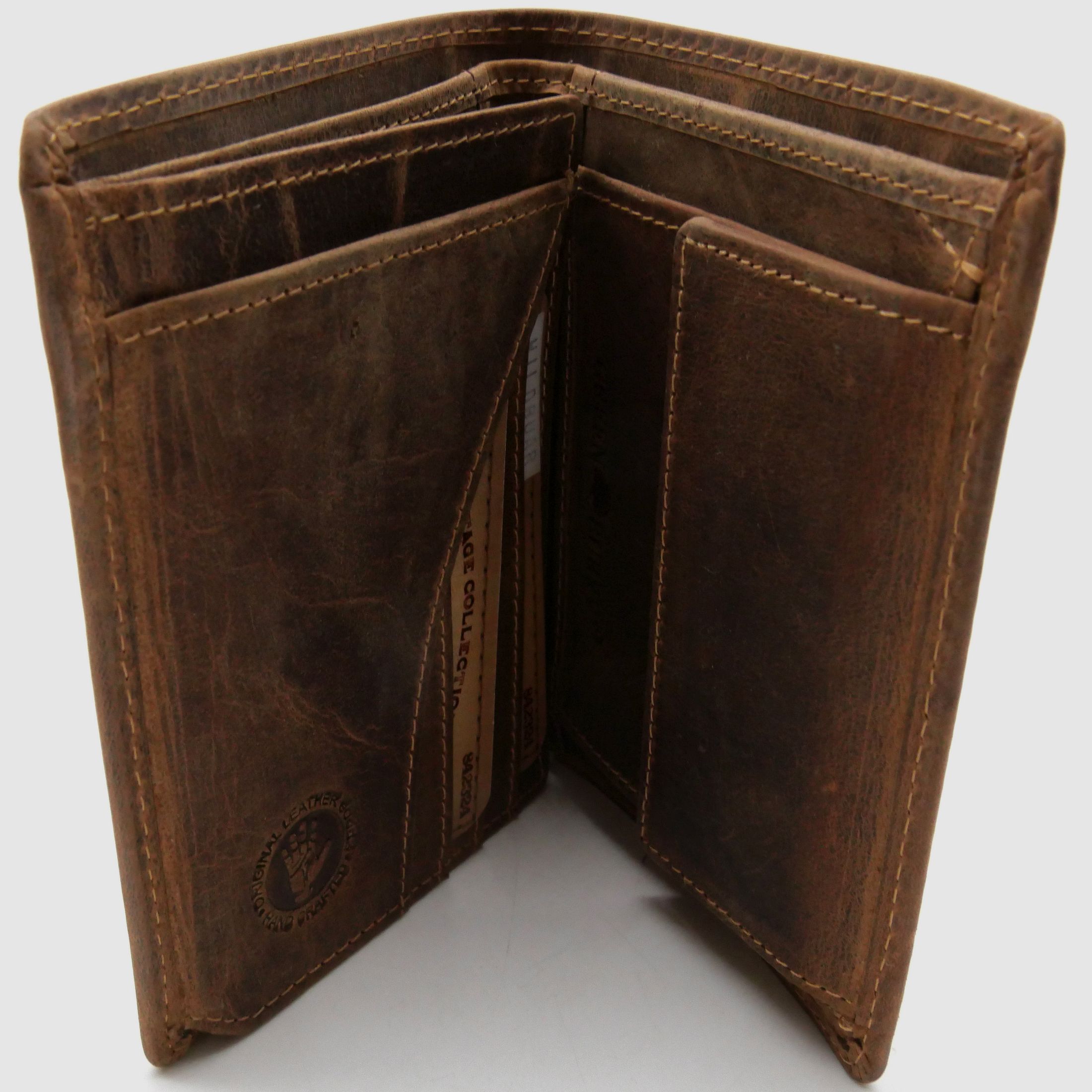 Portafoglio in pelle Greenburry marrone Vintage Animal Collection testa di cinghiale 1701-Wild Boar-25
