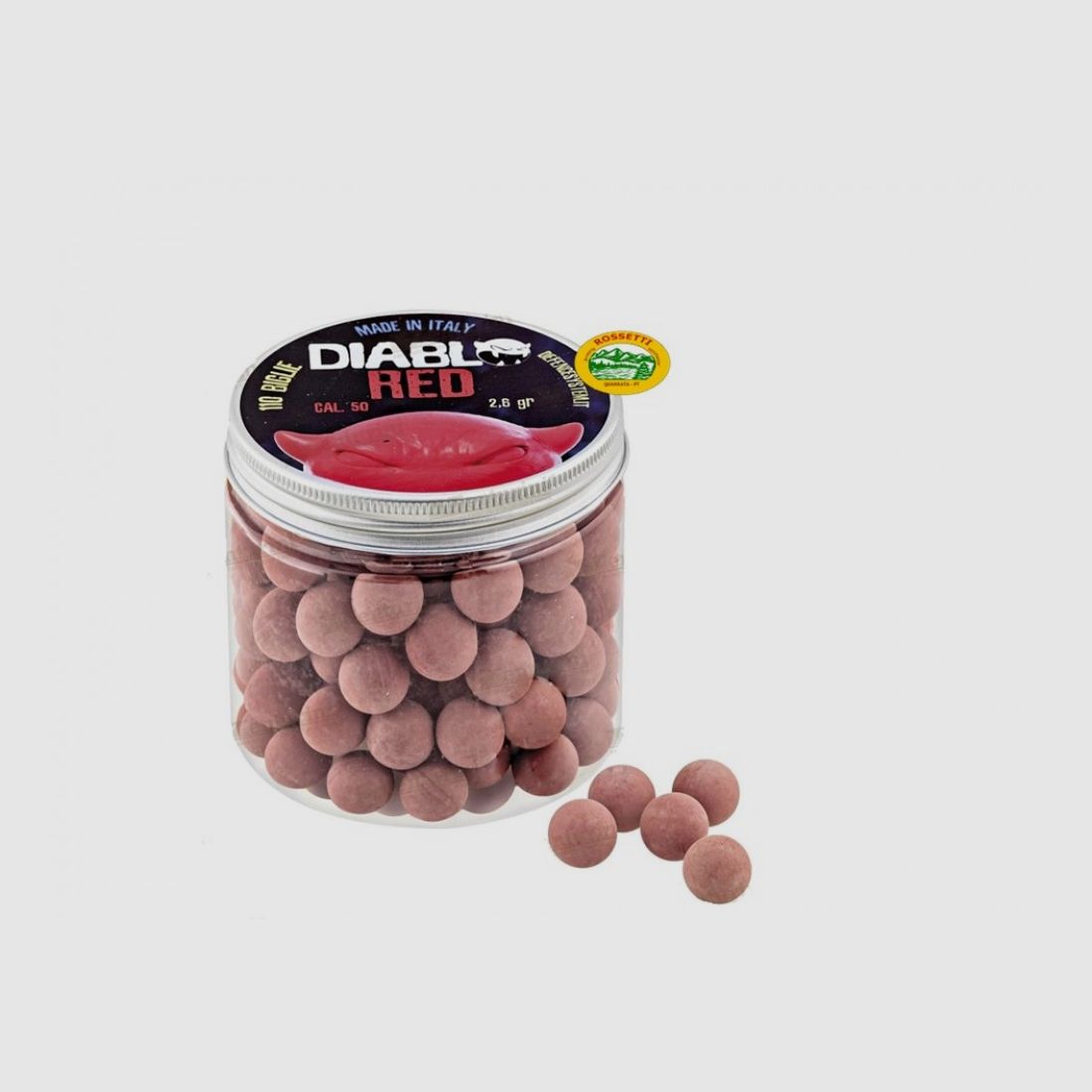 DIABLO RED Gummigeschosse Kal.50 Heavy für Verteidigungspistolen und Paintball
