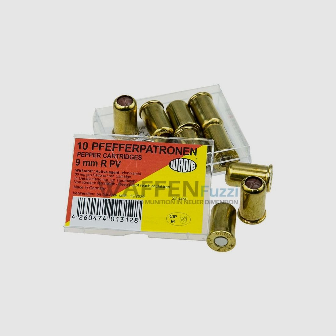 Wadie 9 mm pepper ammunition for revolvers 10 rounds
