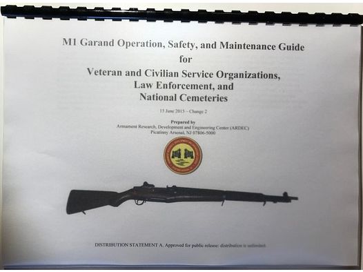 Reproduktion US Gov. Handbuch M1 Garand US Rifle 30-06 Springfield in ENGLISCH
