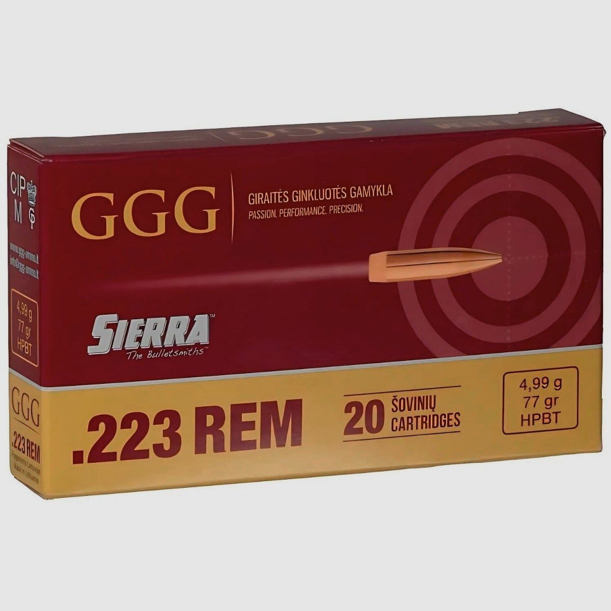 .223 Rem GGG HPBT Sierra GPR14 77 gr/4,99 g (1009174), imagen 1 de 3