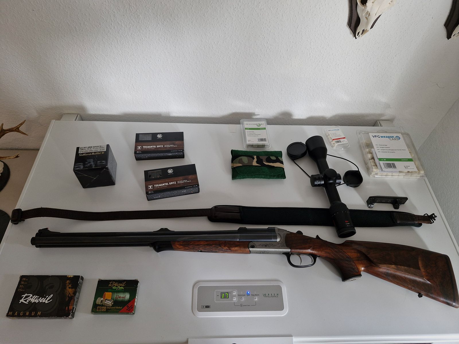 Bockdrilling / Doppelbüchsdrilling Blaser D99 Duo Luxus - Paquete completo con ZF, montaje en silla, munición y mucho más.