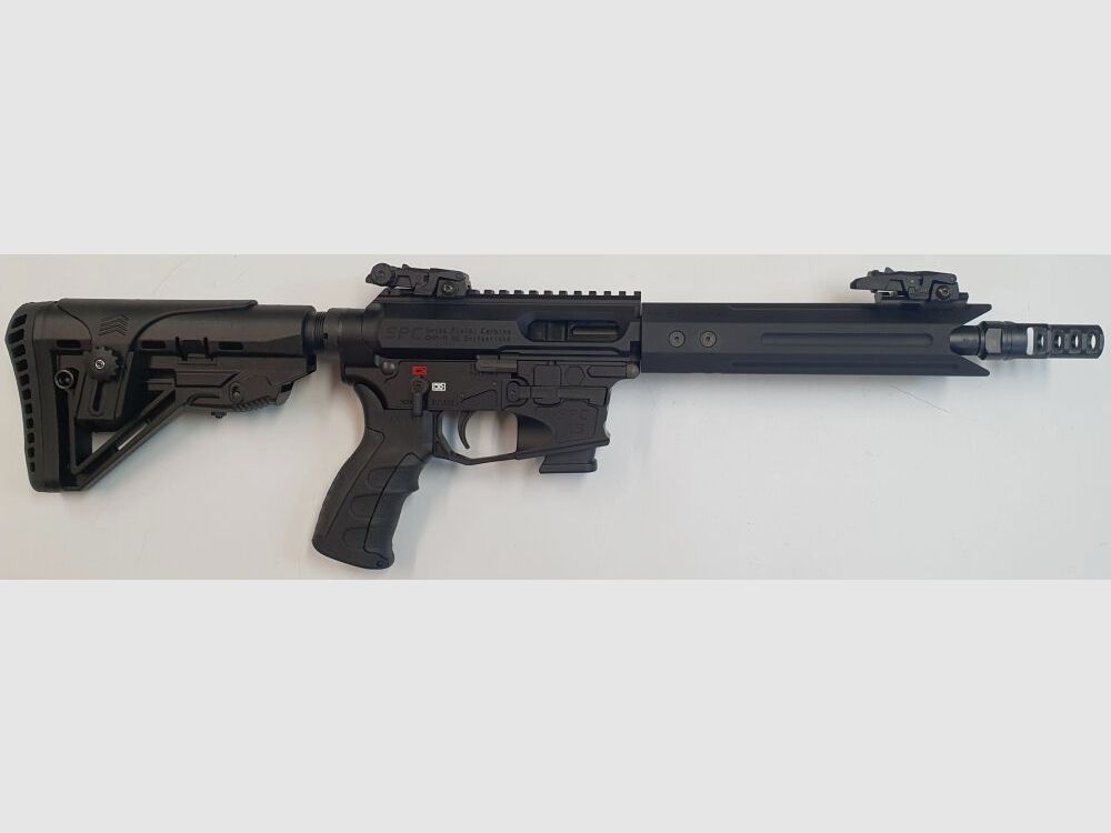 GWMH AG Selbstladebüchse GWMH SPC-SPORTER A5 10" (SWISS PISTOL CARBINE) BLACK Kal.9x19 AR15 Glock Magazin