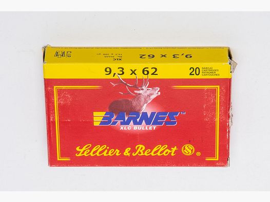 Büchsenpatronen Sellier & Bellot Barnes XLC 9,3x74R 16,2g. 250gr. Bleifrei !!!