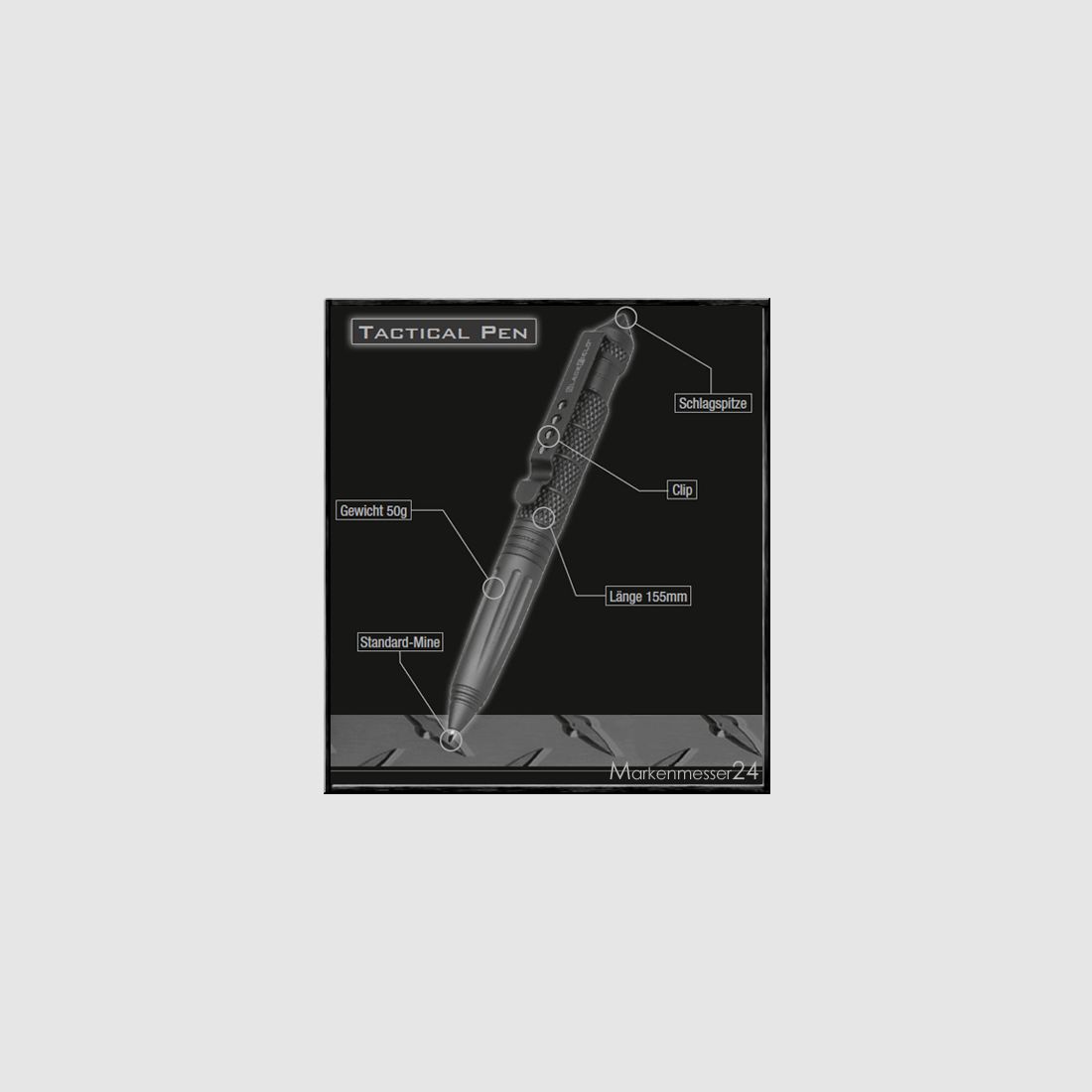 BlackField Tatcical Pen grey Kugelschreiber