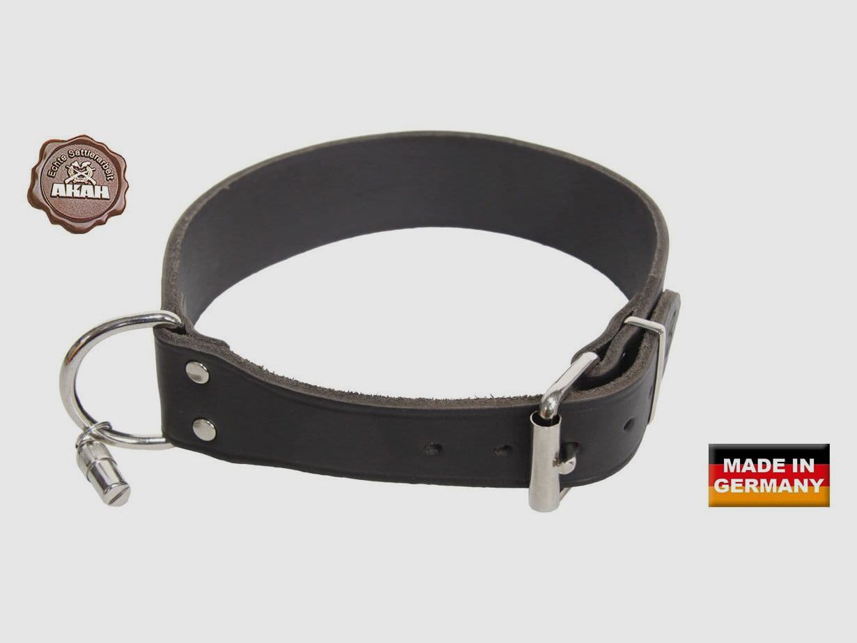 AKAH Halsband genietet aus Sattelleder, extra breit