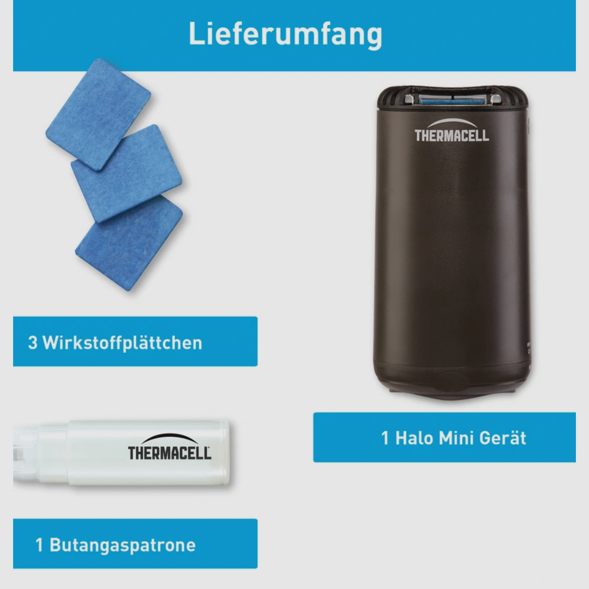 THERMACELL 2010177 Mückenabwehrgerät Tischgerät HALO Mini Farbe grapfit