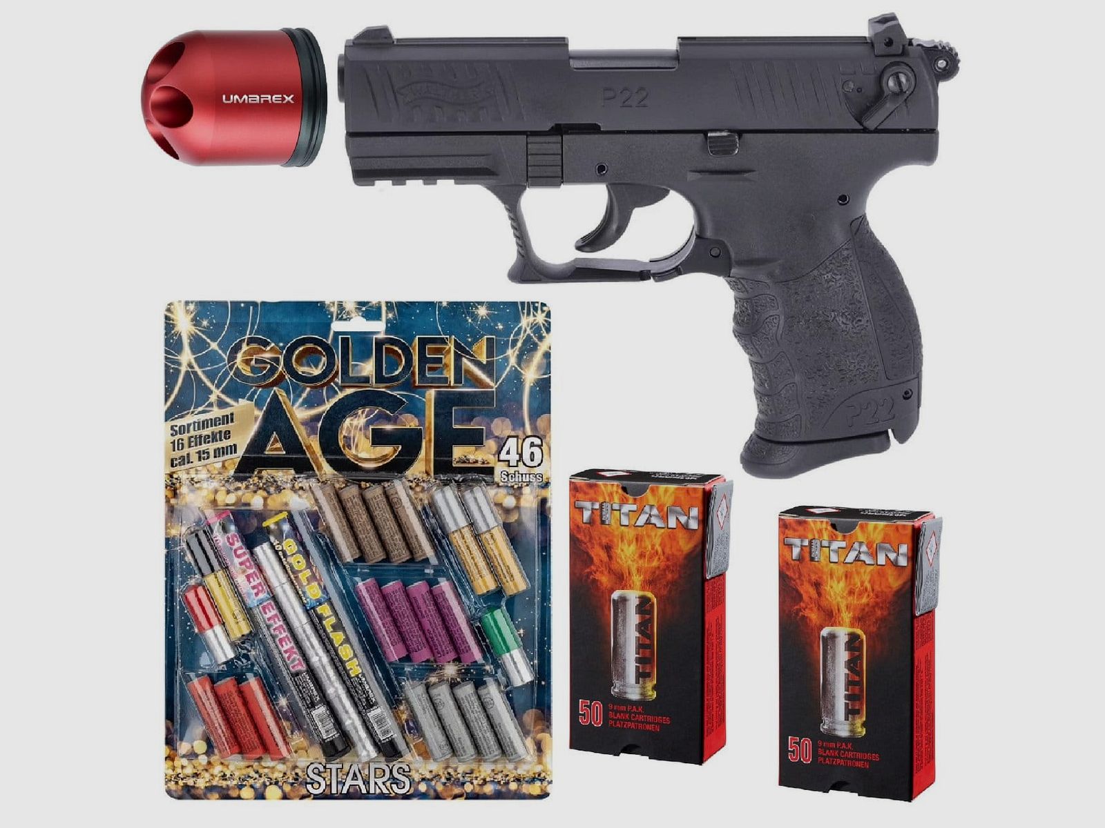 Feuerwerk Silvester Bundle Walther P22Q Schreckschuss