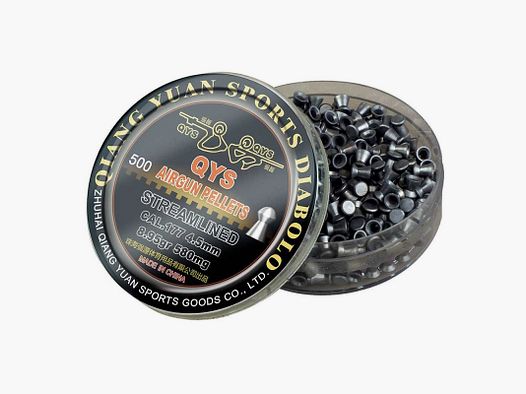 QYS Streamlined Pellets (500 pcs.) 4.5 mm (.177)