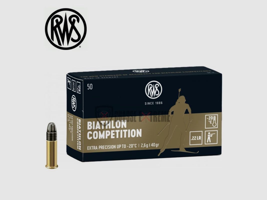 50 RWS Biathlon Competition cartridges cal 22 Lr 40gr