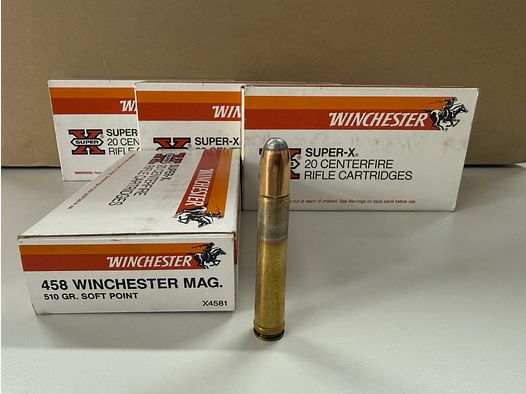 .458 Win Mag cartridges - Super X - 80 cartridges from one lot
