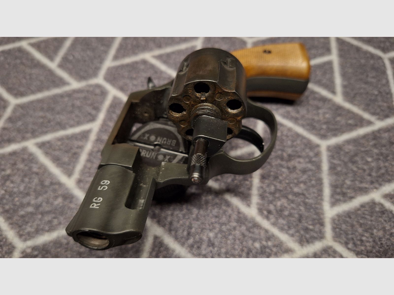 Röhm RG 59 Il piccolo revolver a salve brunito 9mm R.K. COME NUOVO!