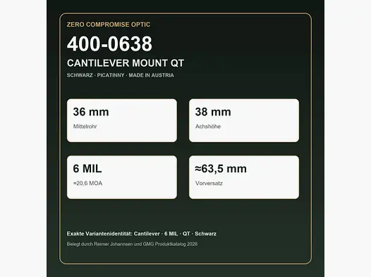 Montaż ZCO 6 mil wysokości 38 mm z szybkozłączem czarny montaż ZCO cantilever