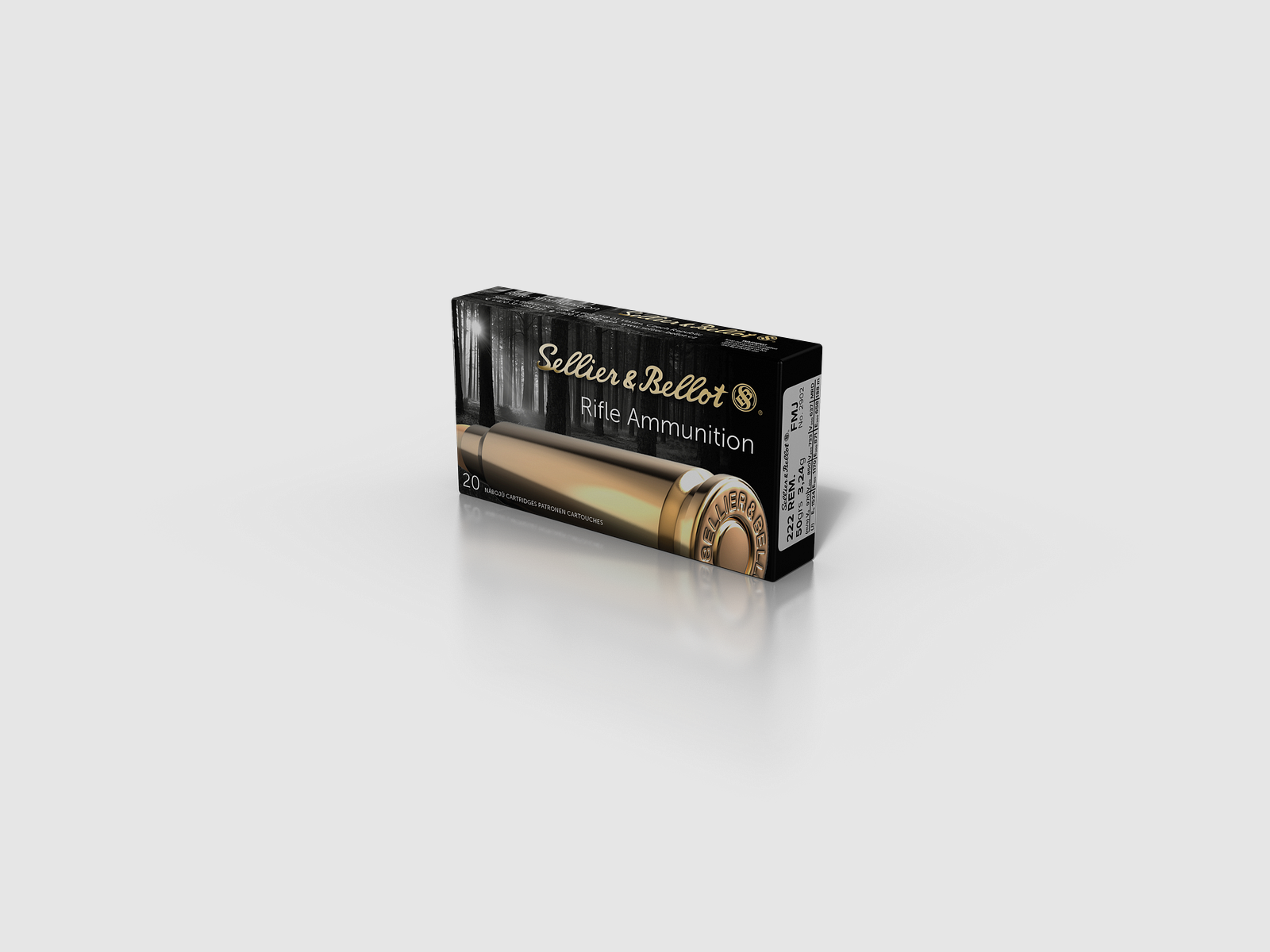 Sellier & Bellot Rifle Ammunition .222 Rem. 3.24g Full Metal Jacket, image 1 of 2