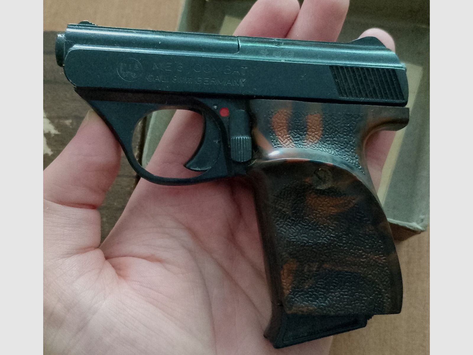 Erstes PTB! ME 8 Combat in 8 mm Knall im PTB 176 mit Verpackung!