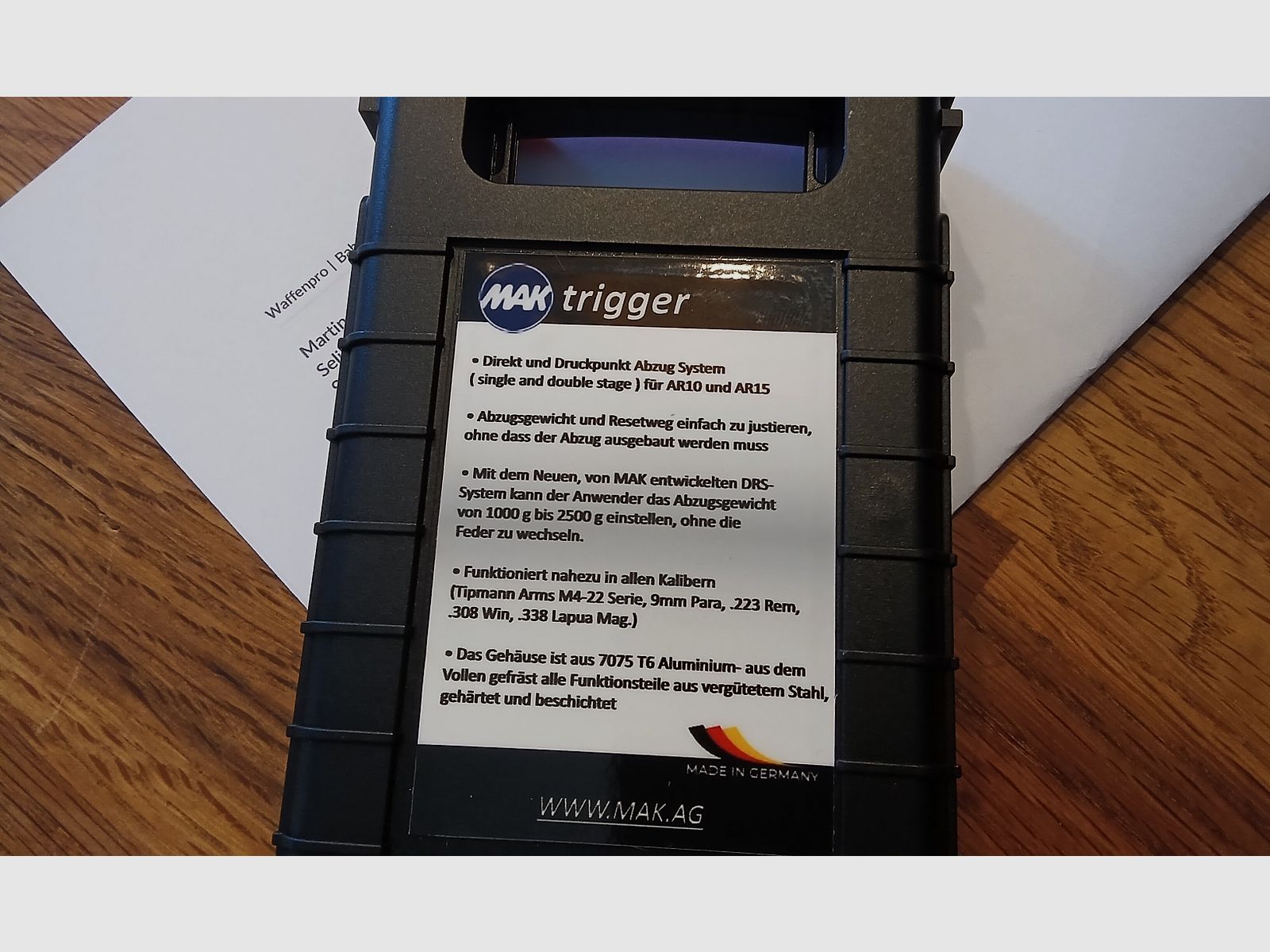 MAK Trigger DRS  Drop-in-Abzug für AR10 und AR15, voll einstellbar 