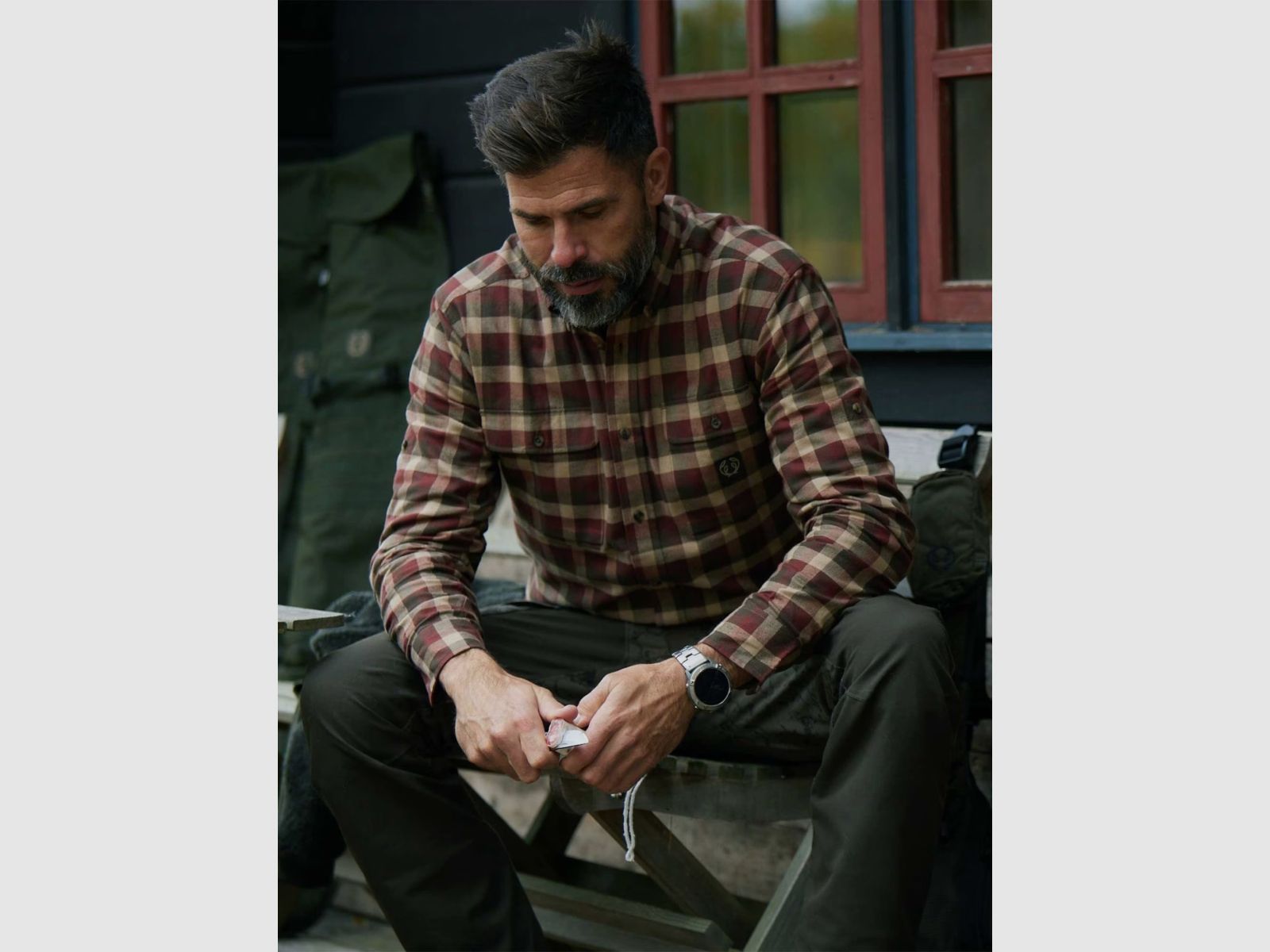 Camisa de franela para hombre CHEVALIER Heron en cuadros verde holly