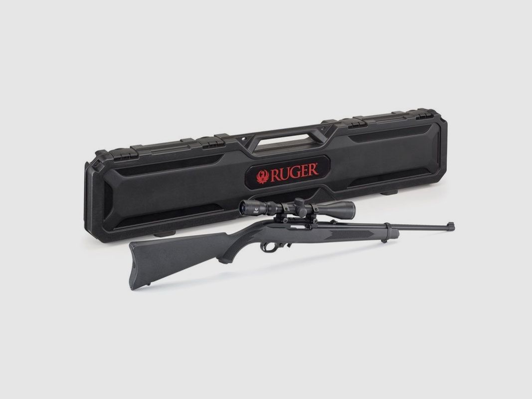 RUGER 10/22 CARBINE COMBO 22LR 10RD 18,5" GEWEHR MIT ZIELFERNROHR UND FUTTERAL, Bild 1 von 3